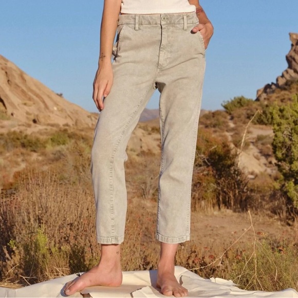 AMO Pants - AMO Easy Trouser Sz 12/31 Surplus Acid Wash High Waist Relaxed Fit Pants Chinos